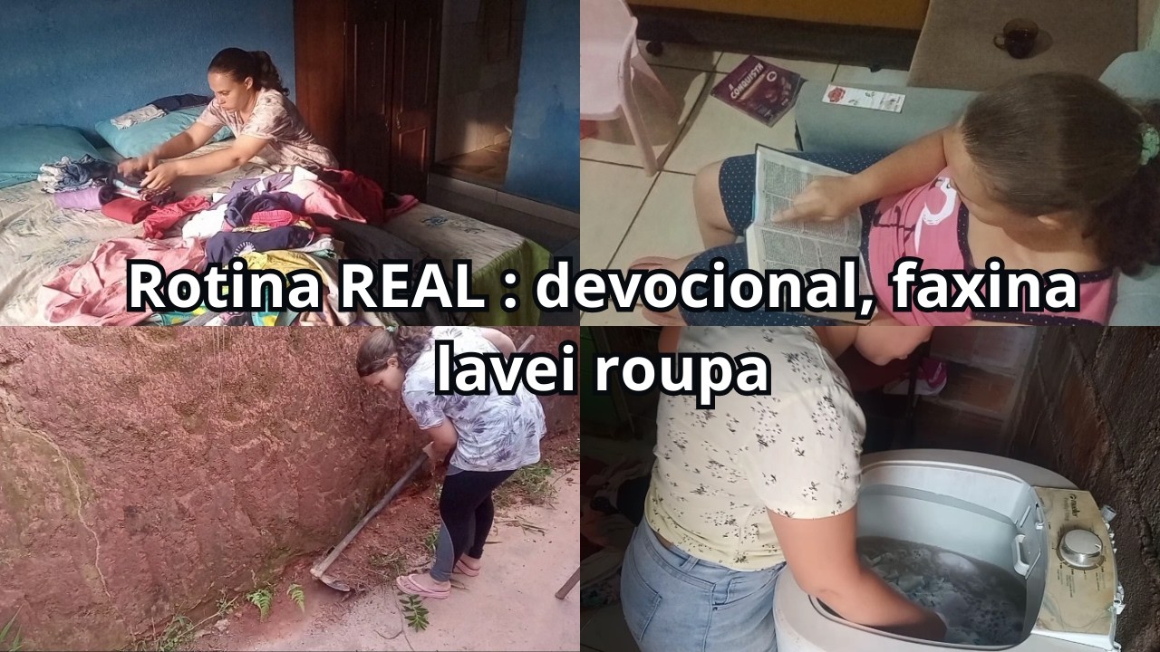 Rotina REAL de dona de casa | devocional, faxina e lavando roupa