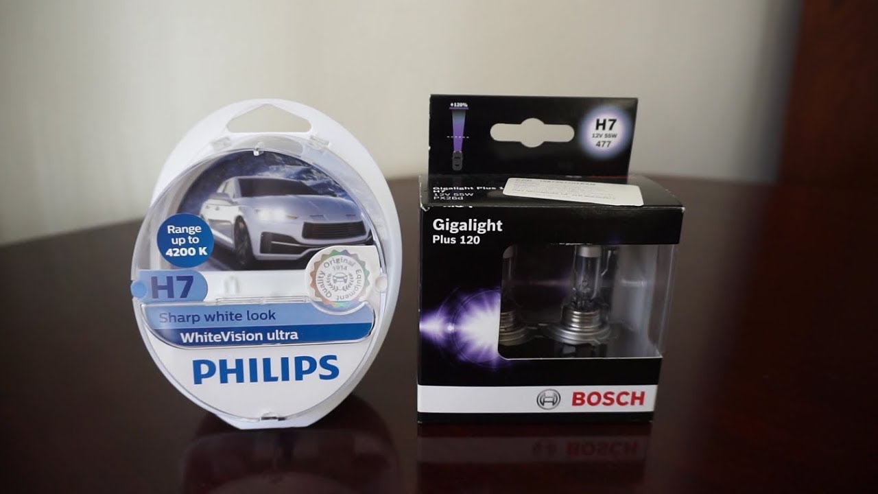 Philips WhiteVision Ultra vs BOSCH Gigalight Plus 120