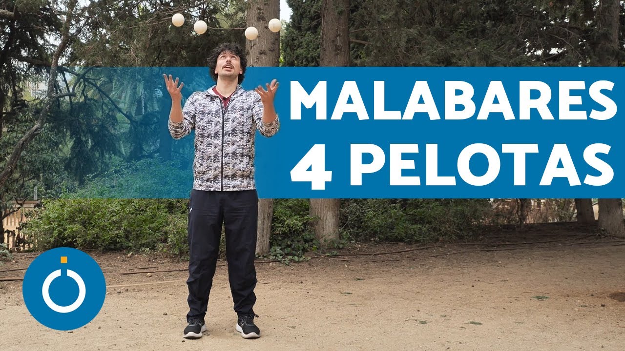 Tutorial MALABARES con CUATRO BOLAS 🟠🟡🟢🔵 Cómo Hacer malabares con Cuatro Pelotas