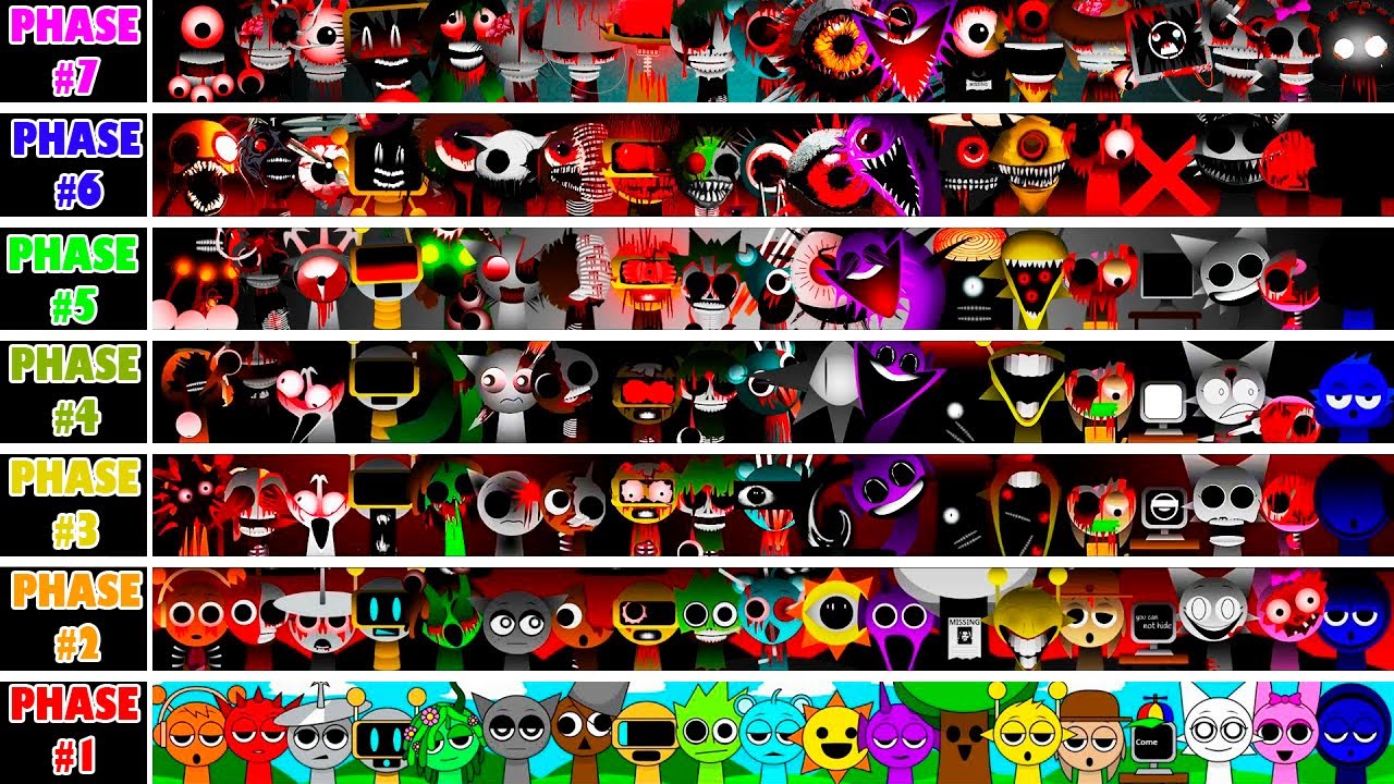 INCREDIBOX SPRUNKI PHASE#1 VS PHASE #2 VS PHASE#3 VS PHASE4 PHASE#5 VS PHASE#6 VS PHASE#7 ALL IN ONE