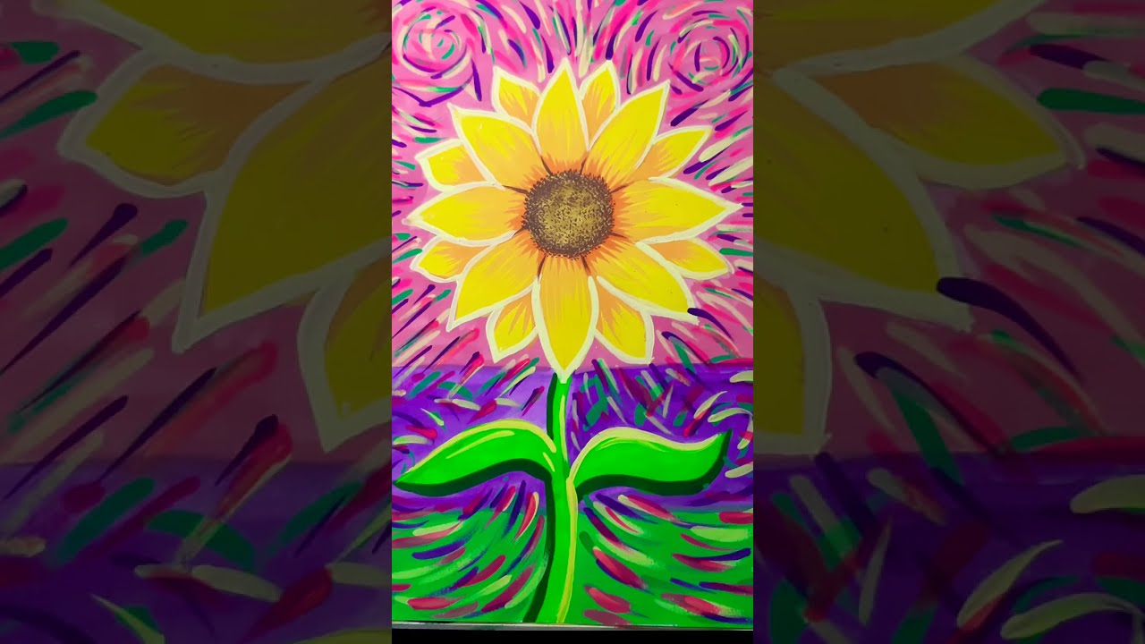 How to draw sunflower drawing 