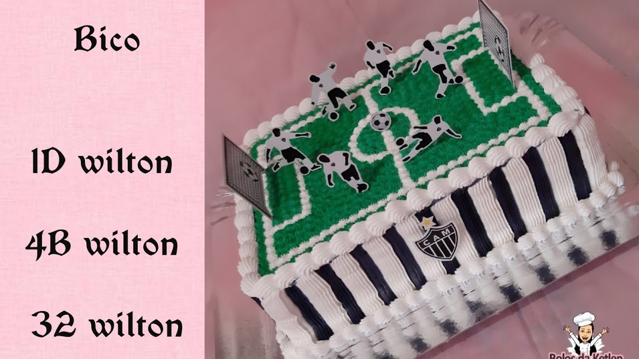 Bolo Campo de futebol | Atlético | Topper | Chantilly | Retangular | Masculino.