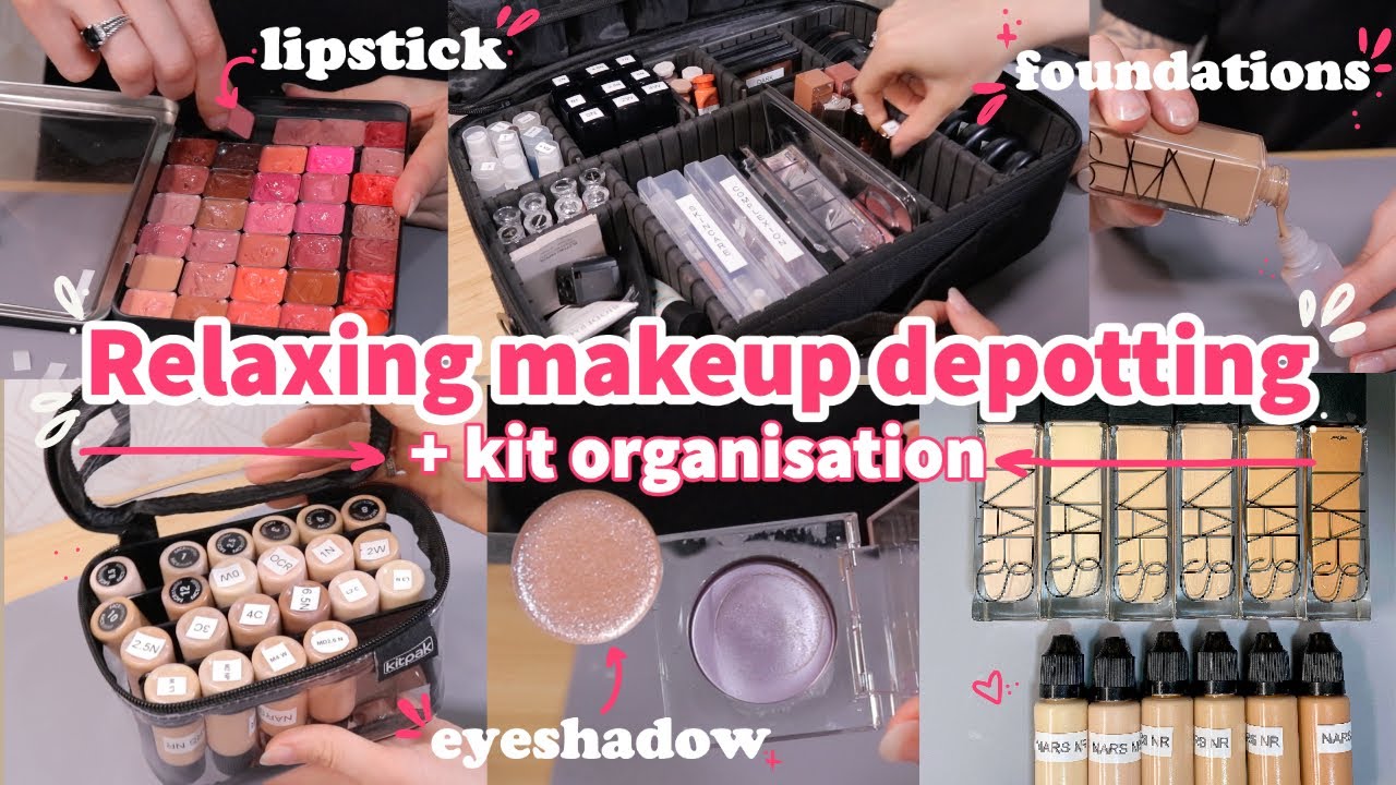 1 hour of Makeup depotting | relaxing chill music 🍃