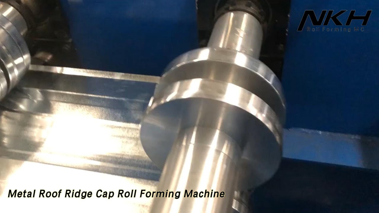 PLC Metal Roof Ridge Cap Roll Forming Machine Cr12 Blade For Galvanized Sheets