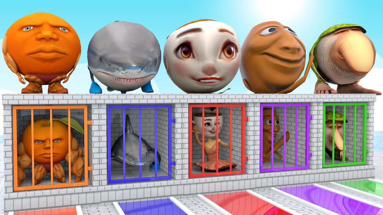 Long Slide Game with Cow Elephant Gorilla Hippopotamus Tiger 3d Animal Game Funny 3d Animals