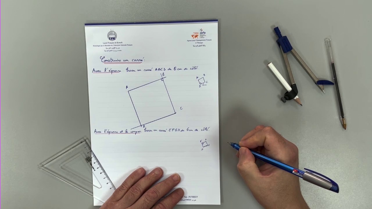 COMMENT CONSTRUIRE UN CARRÉ ?