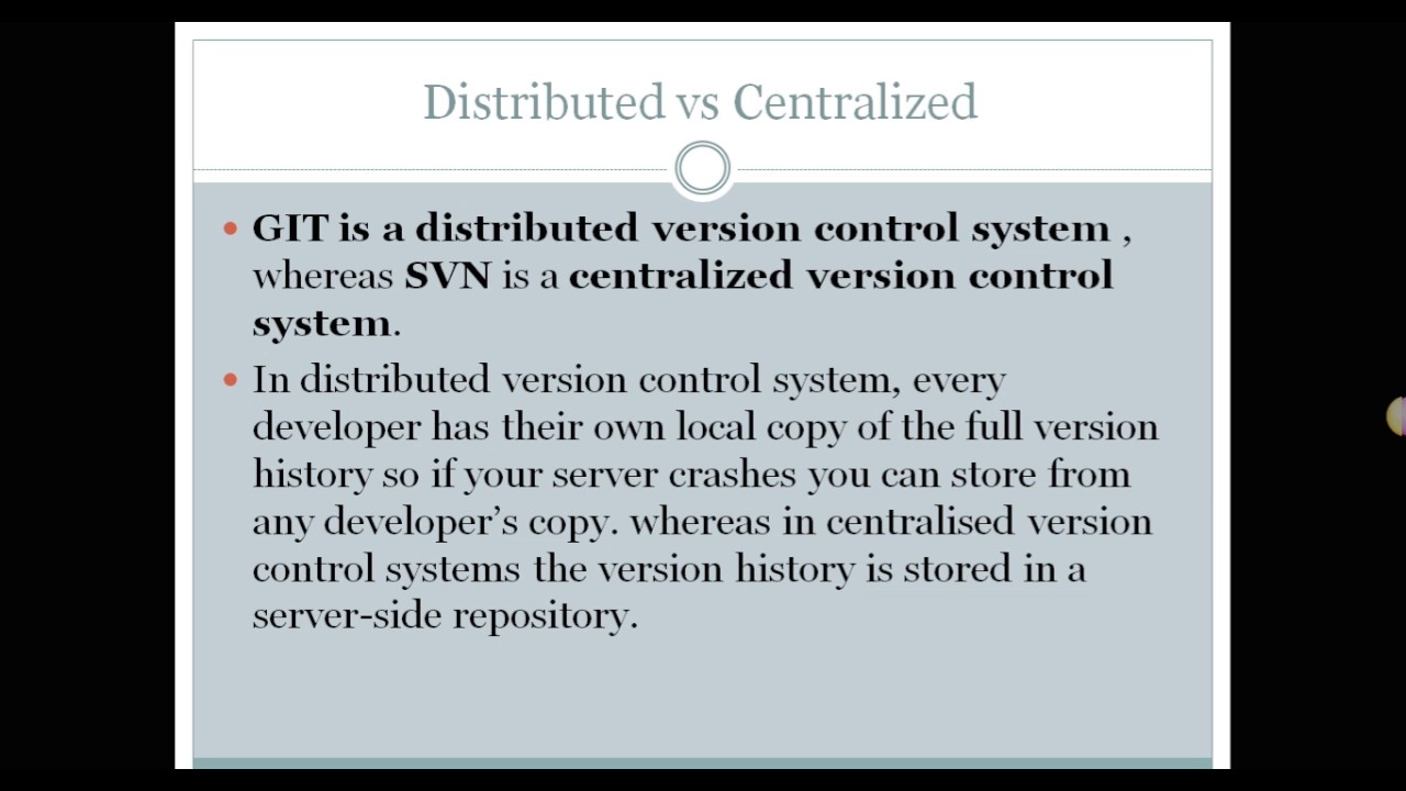 git vs svn - fundamental differences