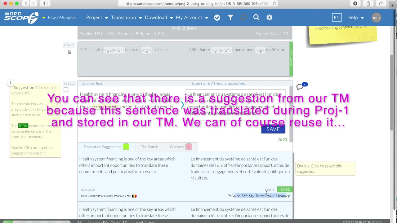 Using Translation Memories