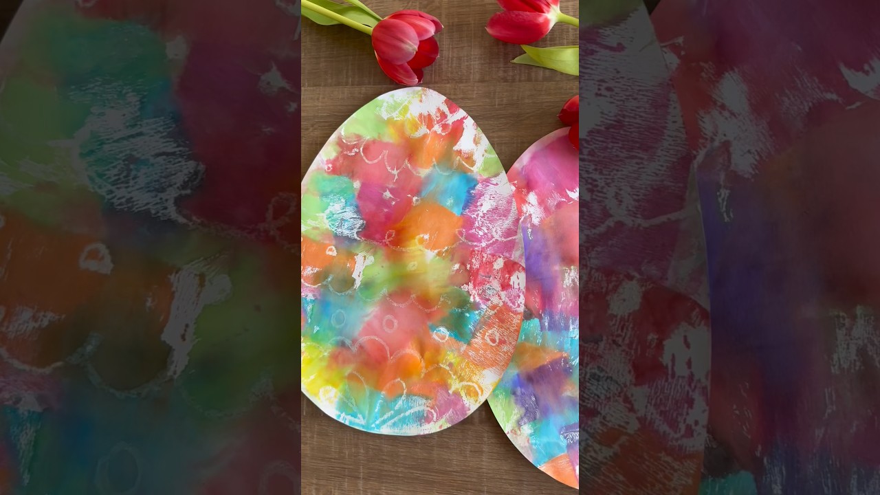 Velikonočn&iacute; tvořen&iacute; s krepov&yacute;m pap&iacute;rem a vodou. 🌈🥚#tvořen&iacute; #diy #papercraft