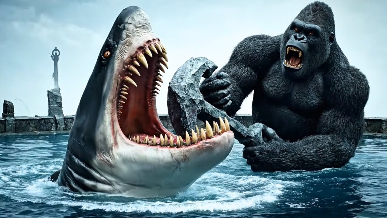 King Kong vs Ironjaw Megalodon – Primitive Humans Fight to Survive on Ancient Planet