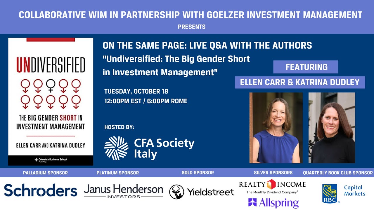 Q3'22 CWIM Book Club, Featuring Ellen Carr and Katrina Dudley (Hosted by CFA Society Italy)