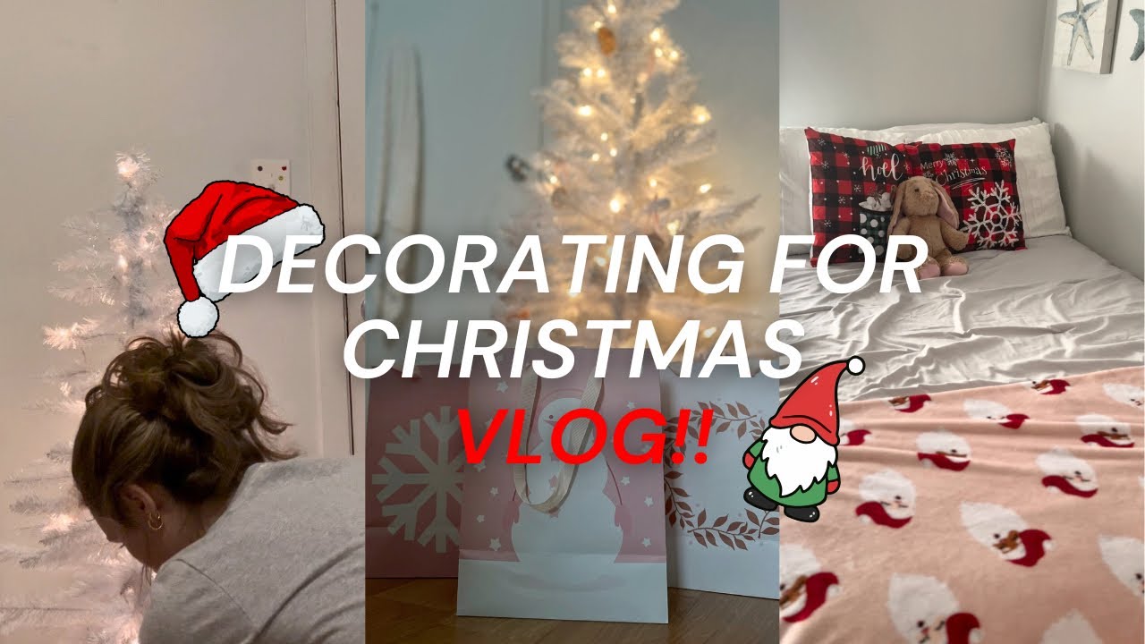 DECORATING FOR CHRISTMAS VLOG | *Christmas lights, Christmas tree* 🎄❤️