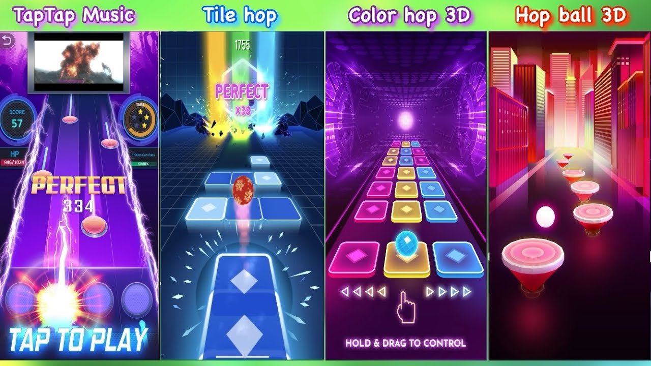 Faded -Despacito -Don't let me down -Bad Romance | Tiles hop - Hop ball 3D Color Hop 3D TapTap Music