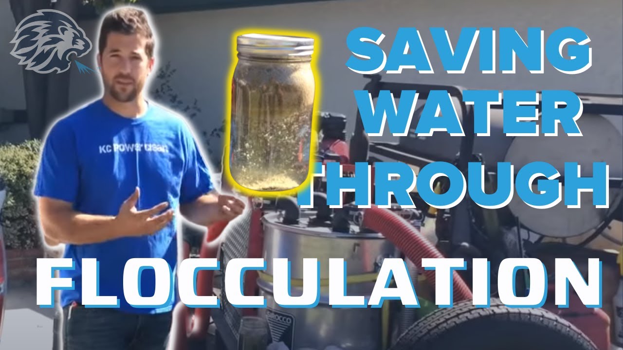 Recycling power wash waste water through flocculation