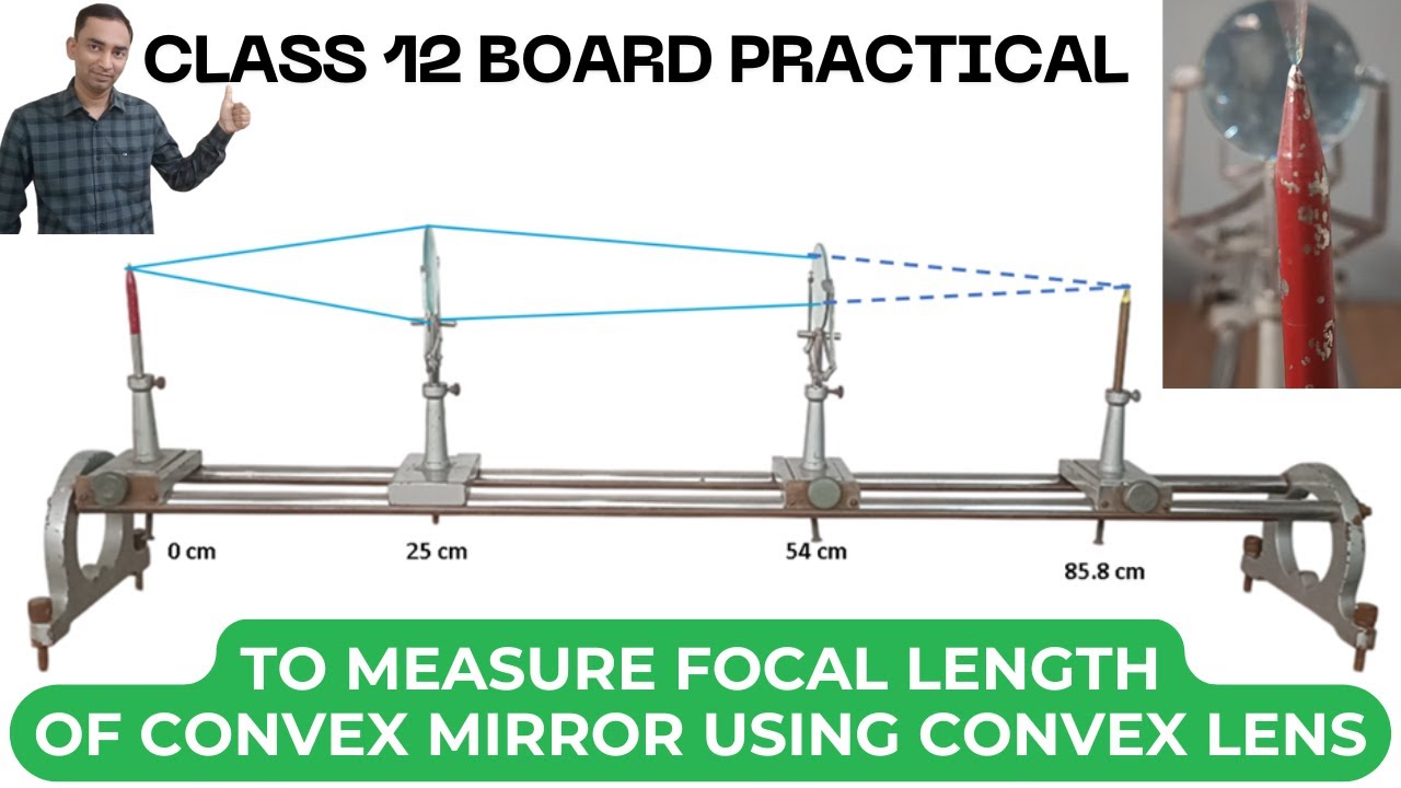 MEASURING FOCAL LENGTH OF CONVEX MIRROR USING A CONVEX LENS BOARD PRACTICAL CLASS 10-12