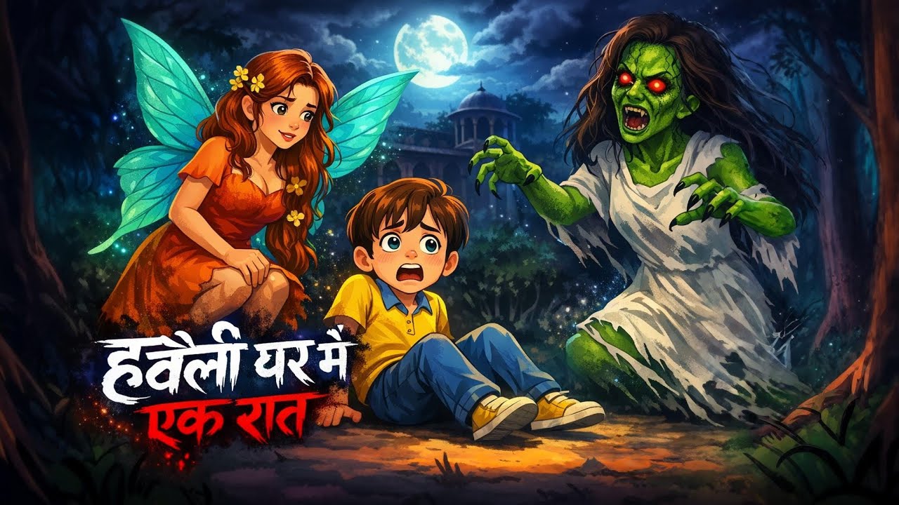 हवेली घर में एक रात | Horror Story in Hindi | Hindi Bhutiya kahani | Horror Cartoon | Bhutiya Haveli