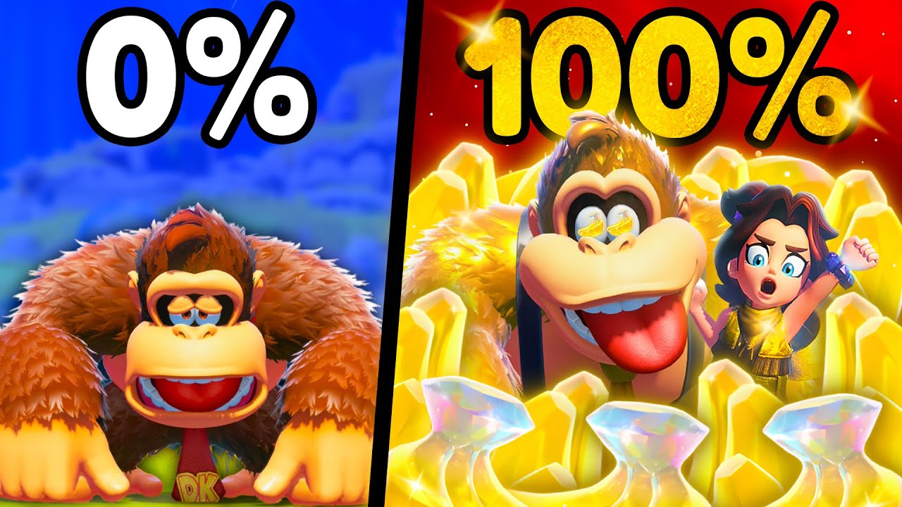 J'ai 100% Donkey Kong Bananza, c'était TRES long.