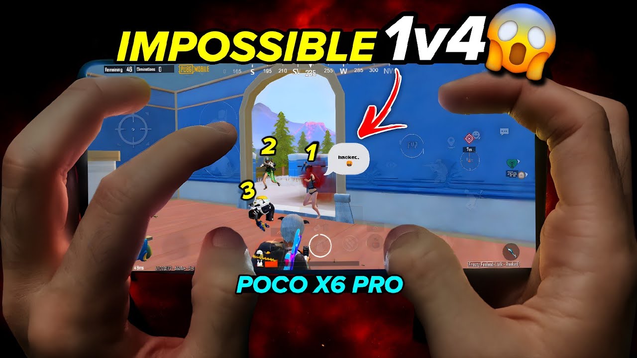 POCO X6 PRO 💥 IMPOSSIBLE 1v4 SOLO SQUAD CLUTCHES 🤯🔥