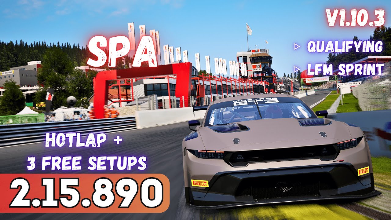 FORD MUSTANG GT3 | SPA 2.15.8 | HOTLAP + FREE SETUP | ACC v1.10