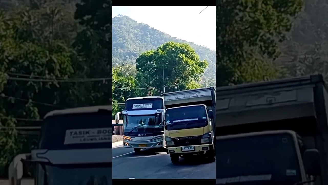 MANUVER PENGUASA JALUR SELATAN !! Balapan di tanjakan gentong, bus budiman vs truk box