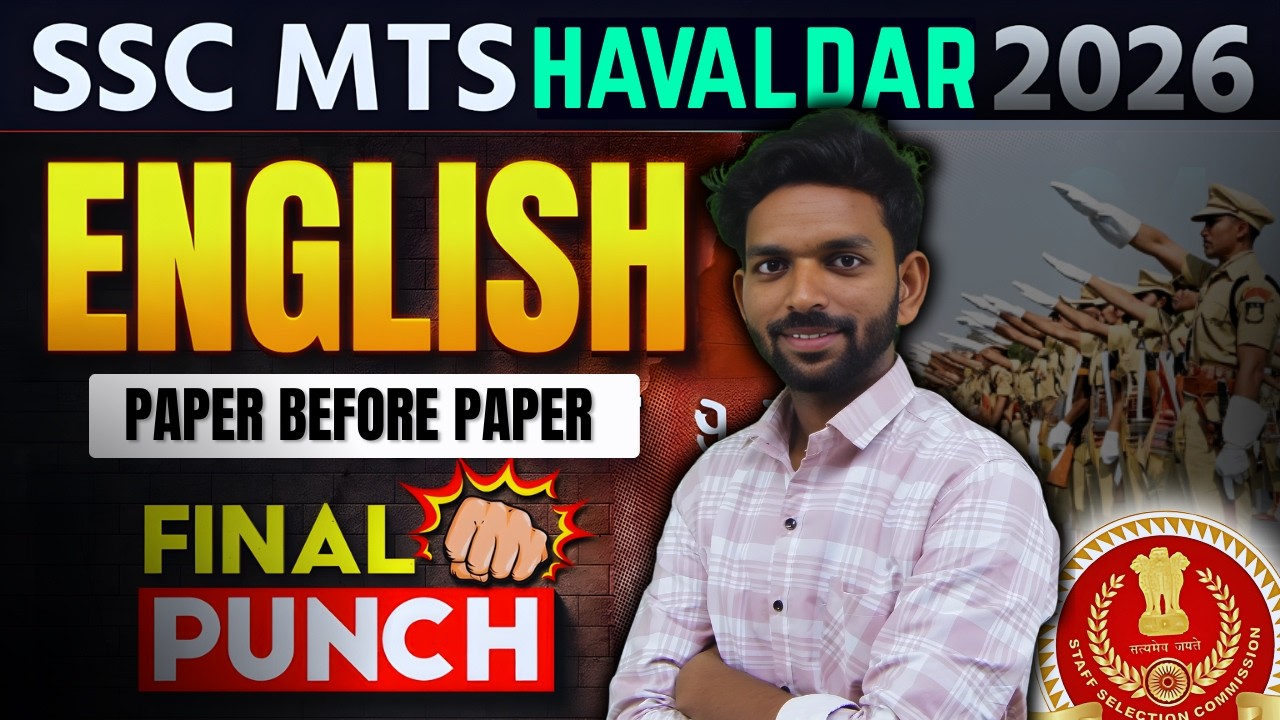 SSC MTS Havaldar English 2026 | English Marathon Class | SSC MTS Havaldar 2026 English | Girish Sir