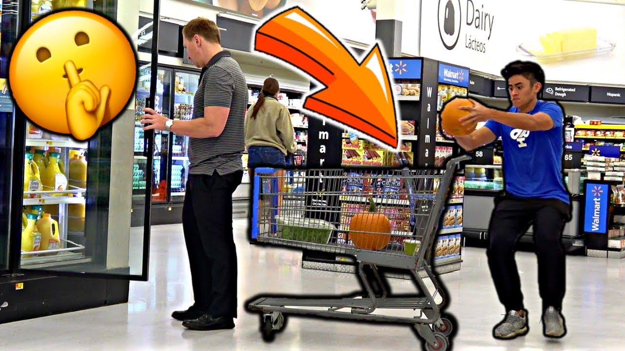 Sneaking Pumpkins into People's CARTS! (C0PS CALLED)