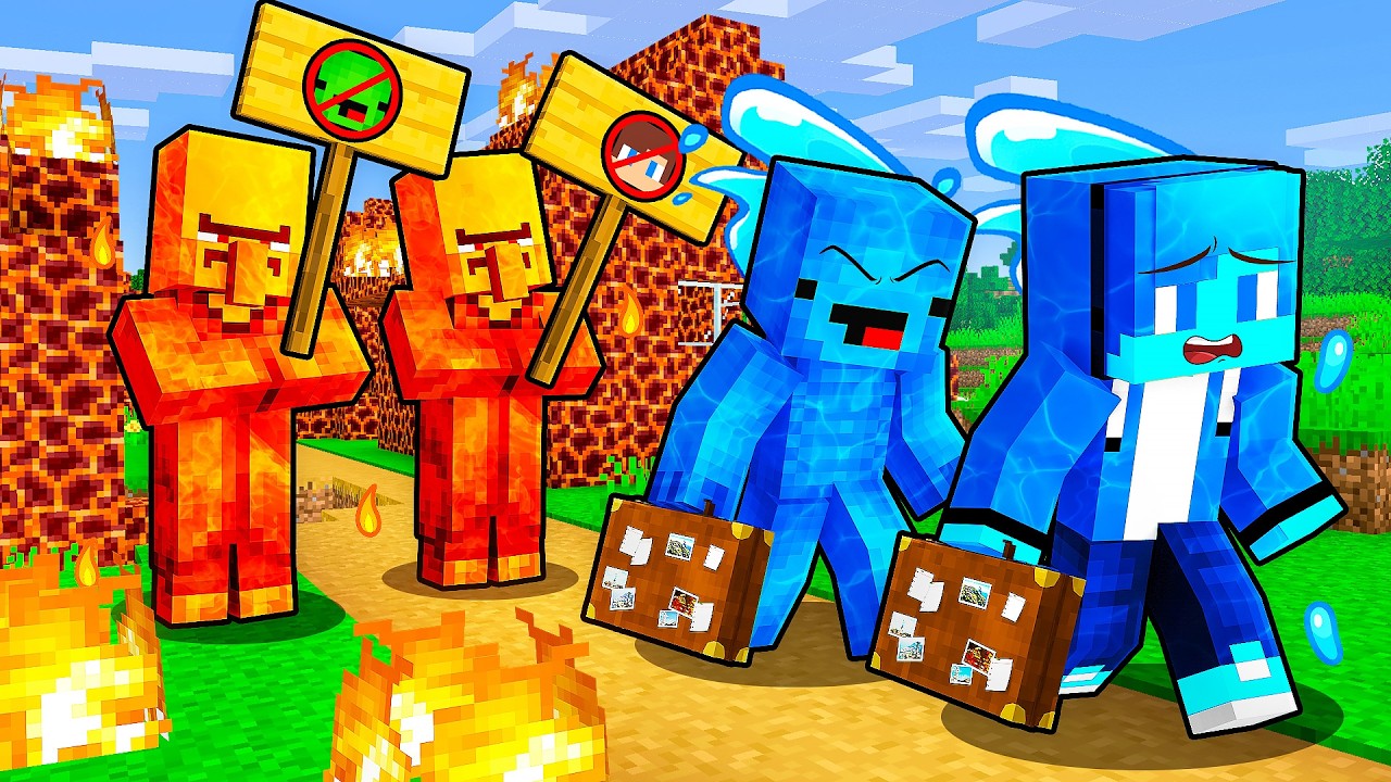 JJ and Mikey Were KICKED OUT Of The ELEMENTAL VILLAGE in Minecraft - Maizen