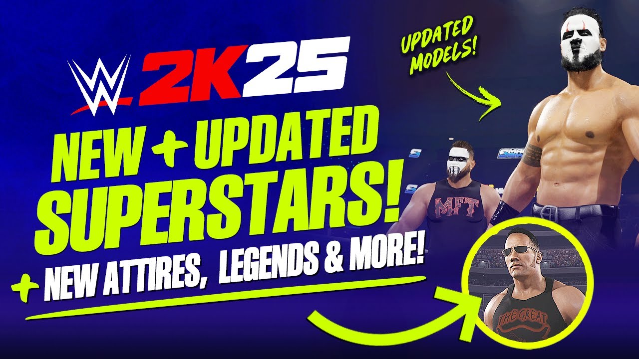 WWE 2K25: 24 новых и обновленных суперзвезды, легенды, обновления нарядов, творения и многое другое!