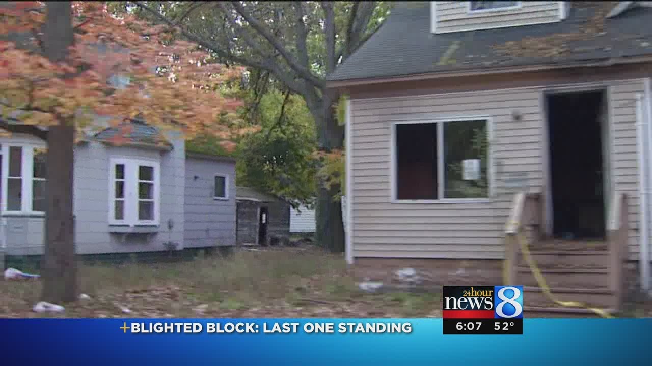 Last House Standing in Blight Block of Muskegon Heights