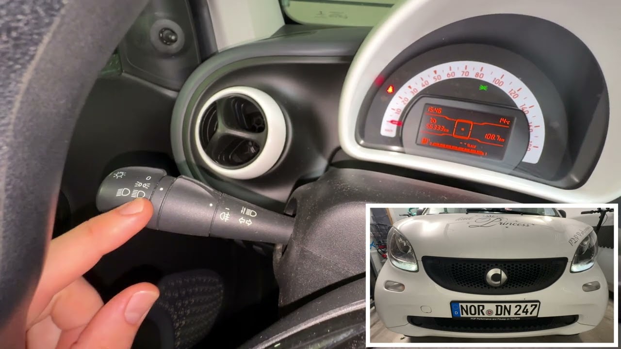 Licht (Abblendlicht, Stand- & Fernlicht, Blinker) bedienen - linker Multifunktionshebel Smart ForTwo