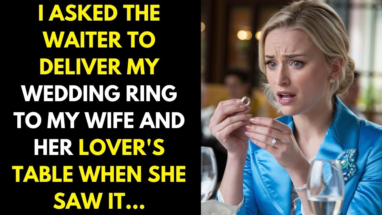 I asked the waiter to deliver my wedding ring to my wife and her lover's table, when she saw it..