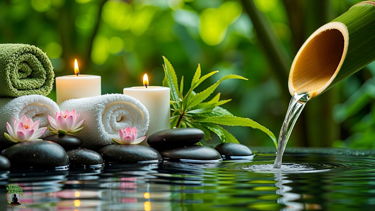 Relaxing Sleep Music with Bamboo Water Sound🌿Deep Sleep, Meditation Music,Stress Relief, Spa & Yoga