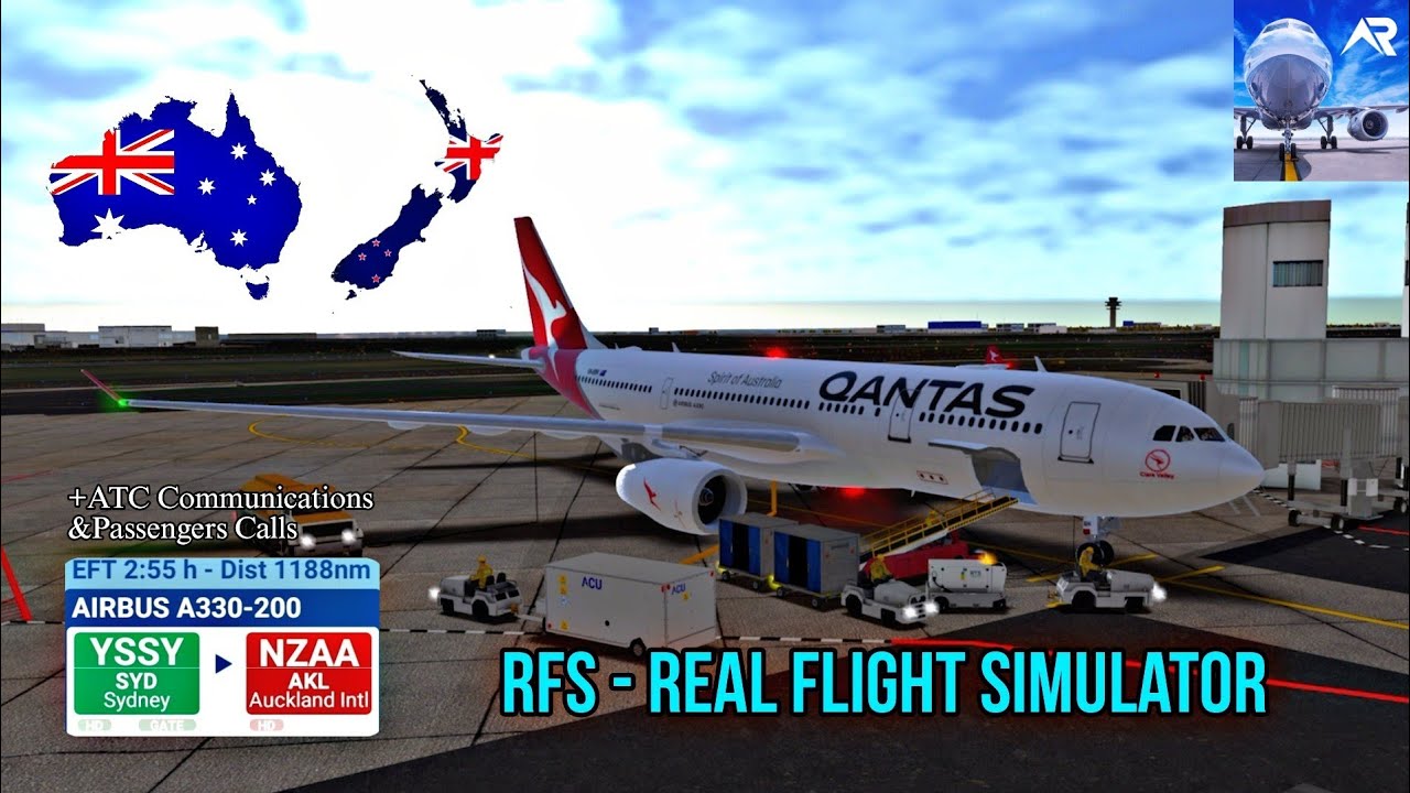 RFS Real flight simulator || Sydney to Auckland || Qantas || Airbus A330_200 || 3h in 11min 