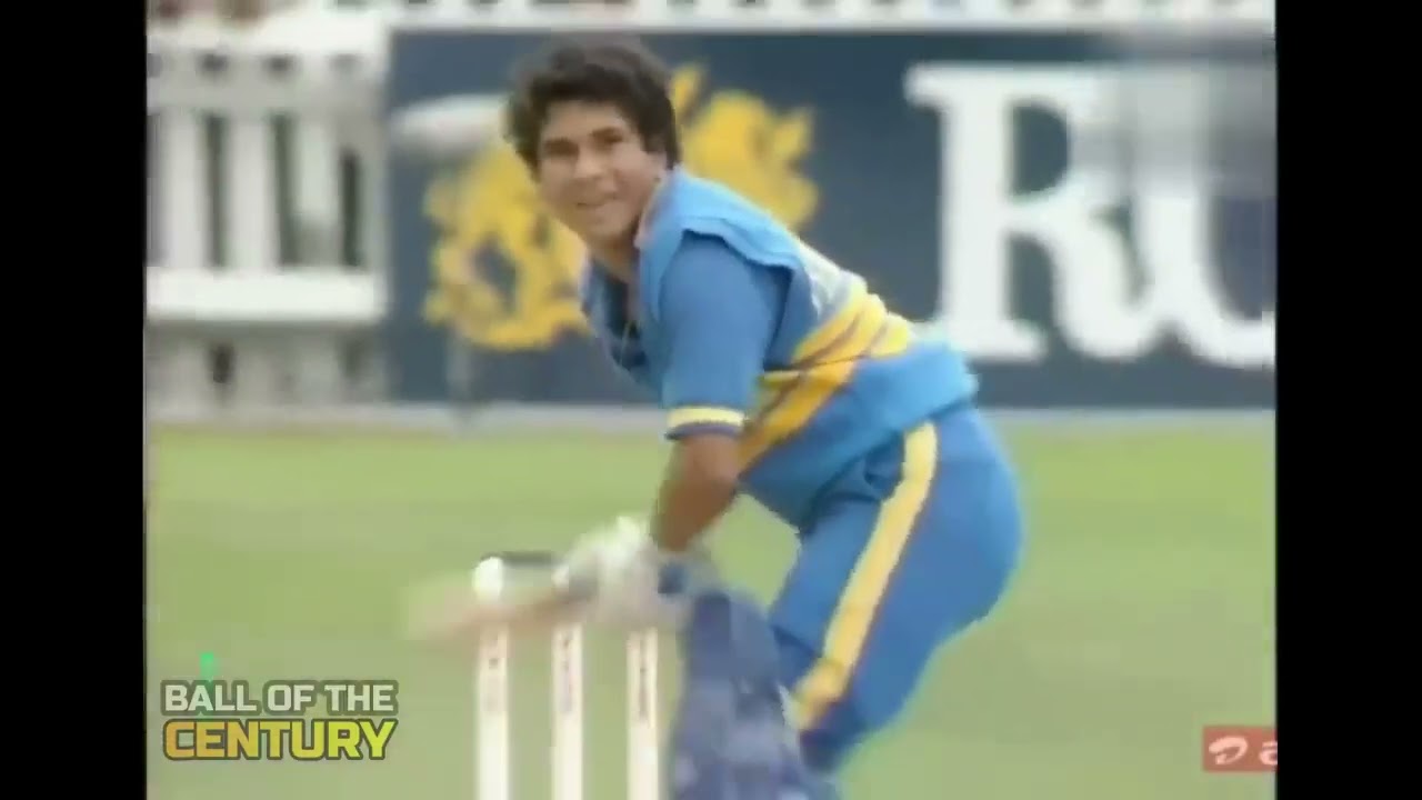 16yrs SACHIN TENDULKAR BATTING in 1990 / first time on television sachin tendulkar 