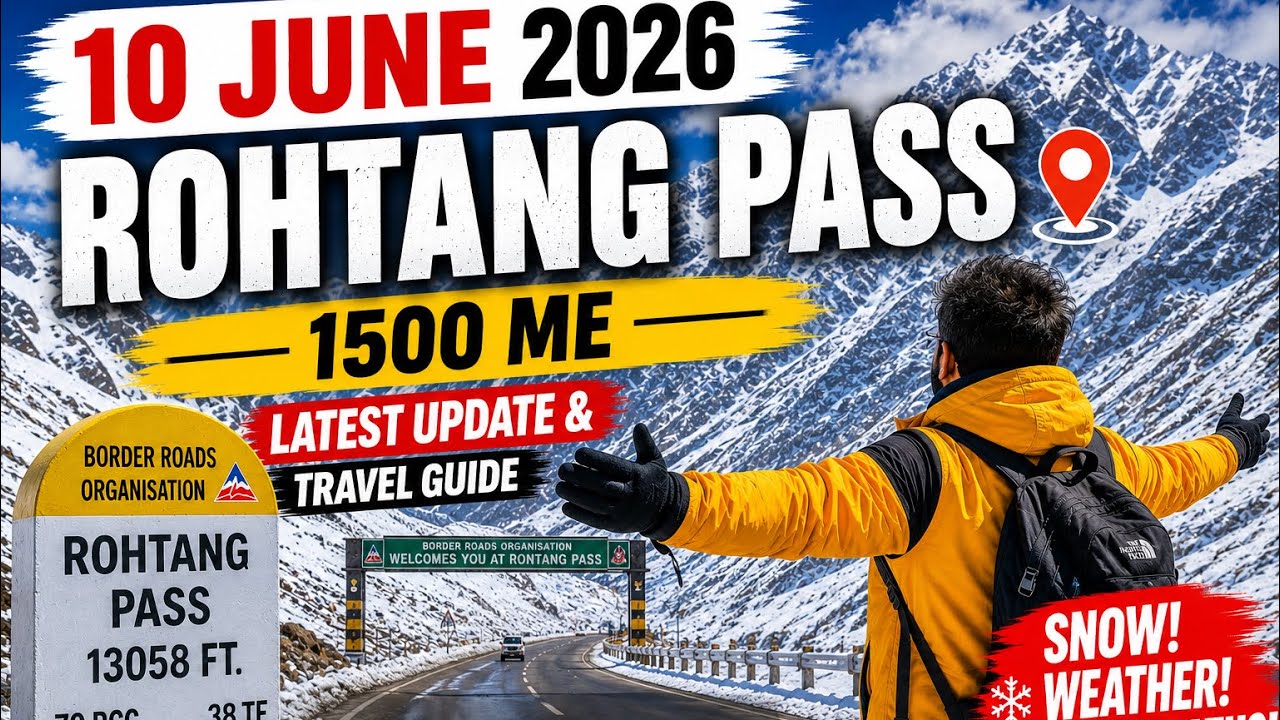 10 June 2026 Manali Rohtang Pass Live Snowfall ❄️ Manali Weather Update Today | Budget Trip, 1500