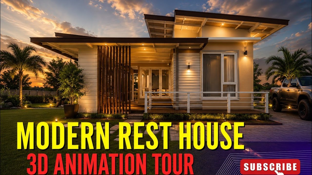 Modern Rest House Design | Tranquil Getaway in Style #architecture#engineering#3d