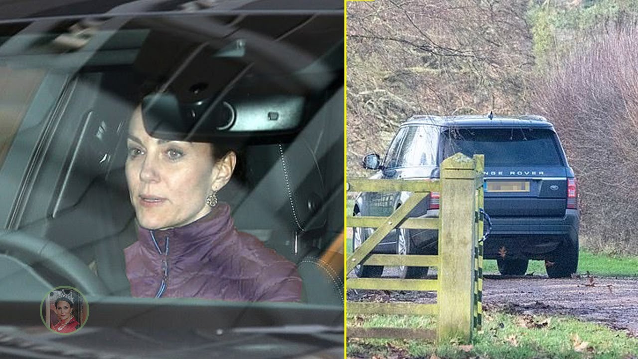 Catherine 'Spotted' Driving Her Children George, Charlotte and Prince Louis from Lambrook School