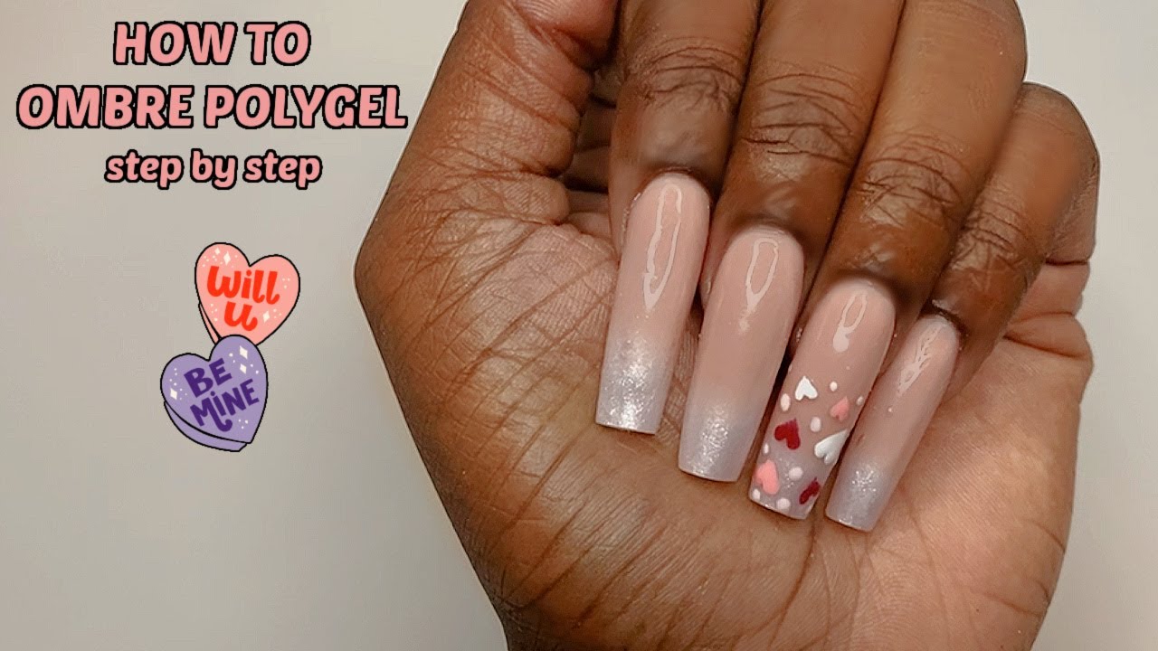How To Ombre Polygel: Step-by-Step | Very Detailed Polygel Tutorial | Valentine's Day Inspired Nails