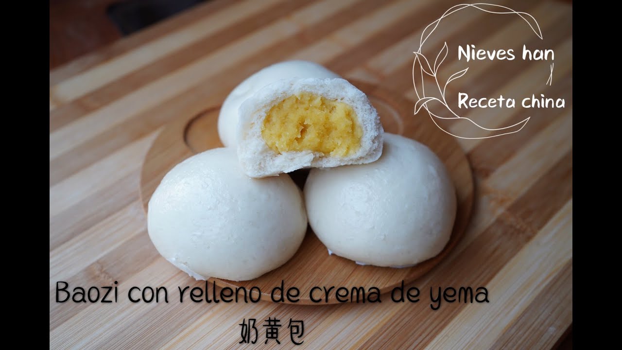 Pan Chino Con relleno de crema de yema/ Baozi