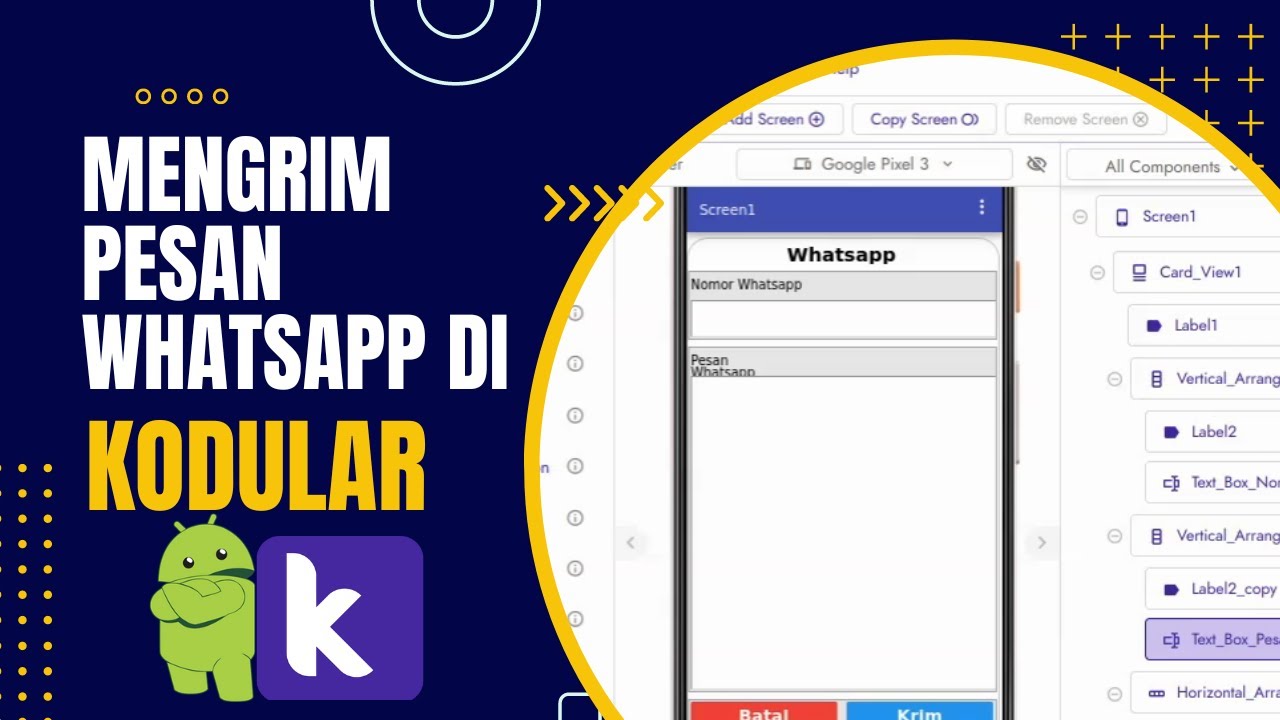 Kirim Pesan Whatsapp di Kodular
