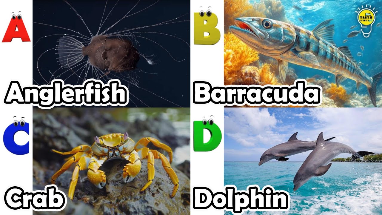 ABC Sea Animals song | Learn Alphabets | English and Animals for Kids | #anglerfish