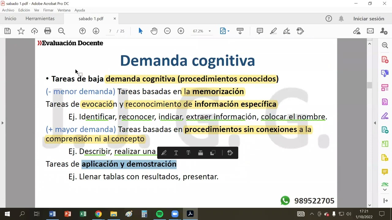 Casuísticas de demanda cognitiva