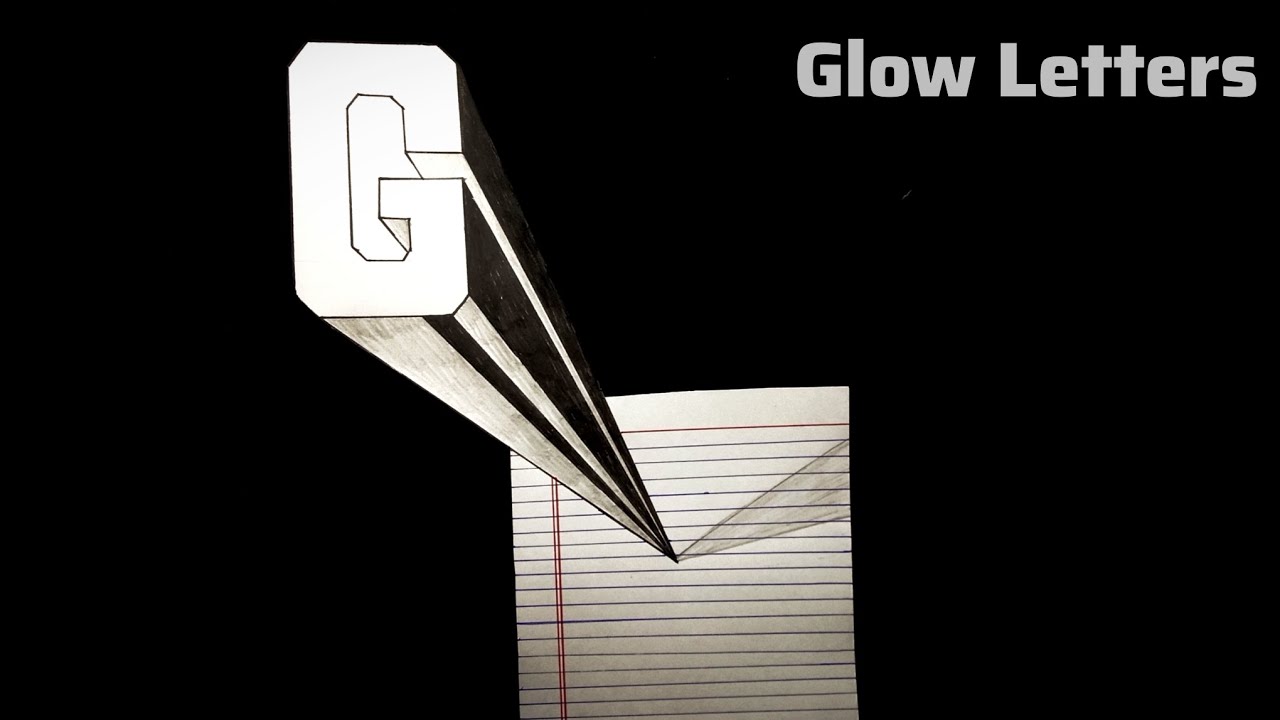 Unbelievable 3d letter G Drowning for beginners | Glow Letters #viral #3d #lettering #art #handmade 