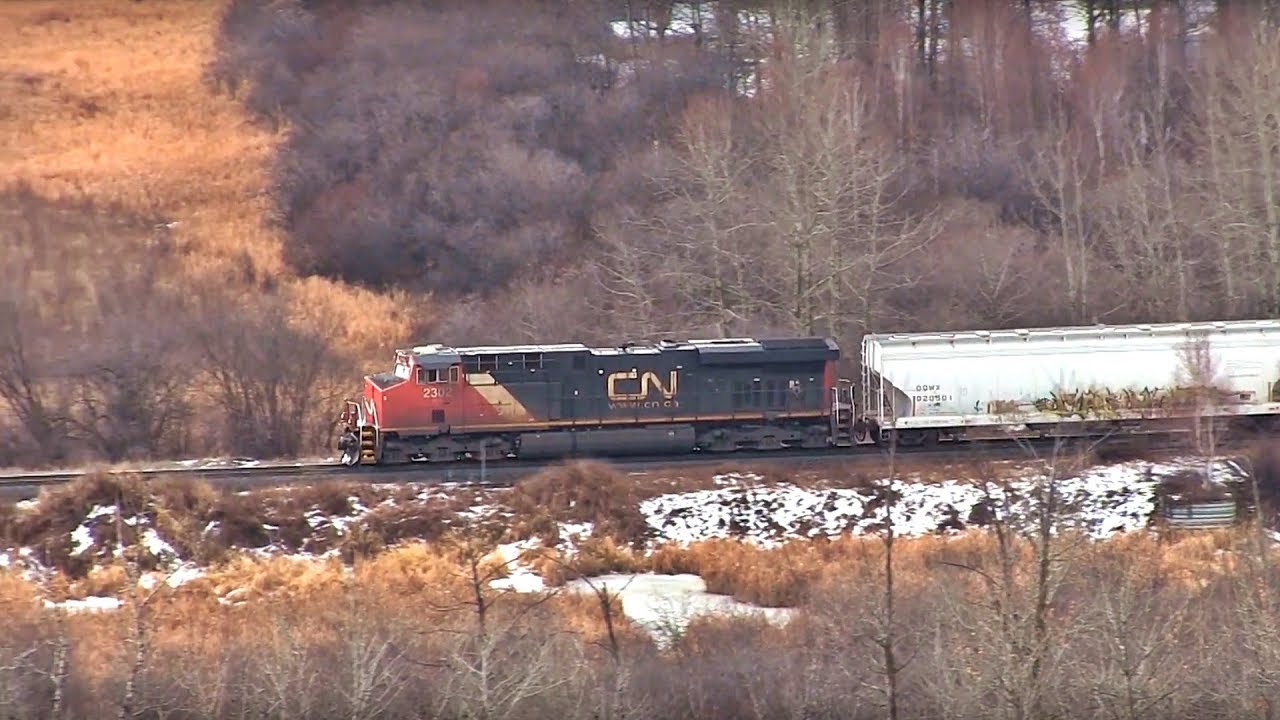 CN ES44DC 2302 Leads Train A412 East Through Fallis With Beautiful Early K5HL Whistle Action