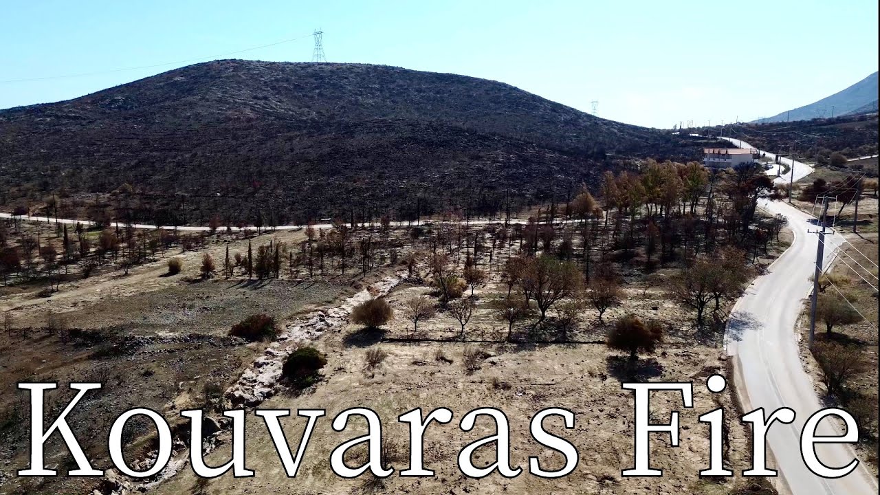 Kouvaras Fire, Attiki, Greece (17.07.2023) - by drone [4K]. #wildfire