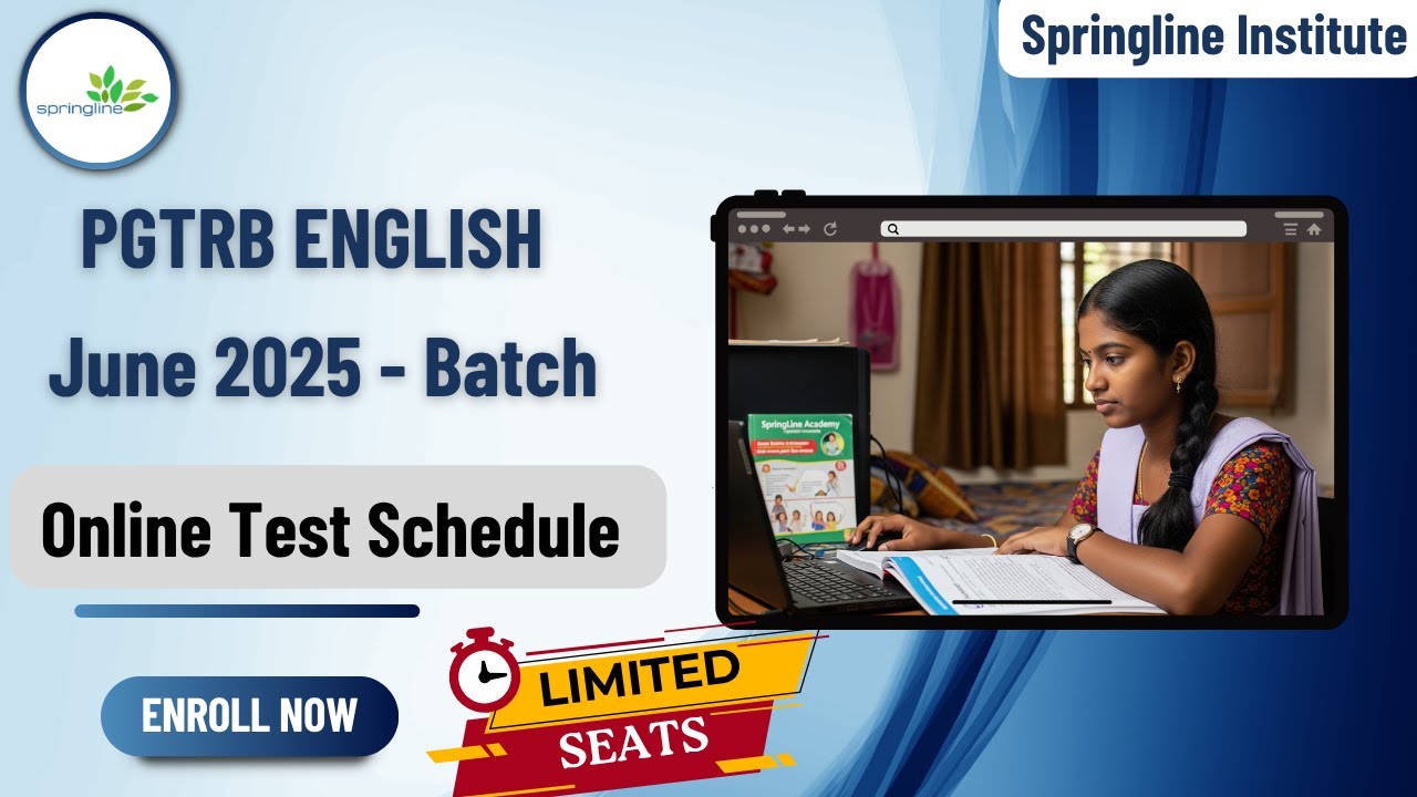 Test schedule - PGTRB English | June 2025 Batch | Enroll Now - Springline Institute