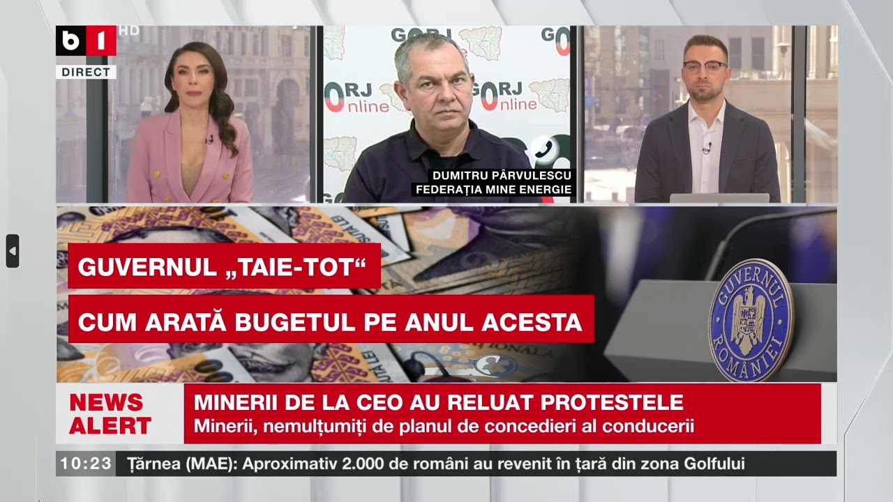 MINERII DE LA CEO AU RELUAT PROTESTELE. D. PÂRVULESCU, FED  SIND, DESPRE SITUAȚIA MINERILOR_ȘtiriB1T