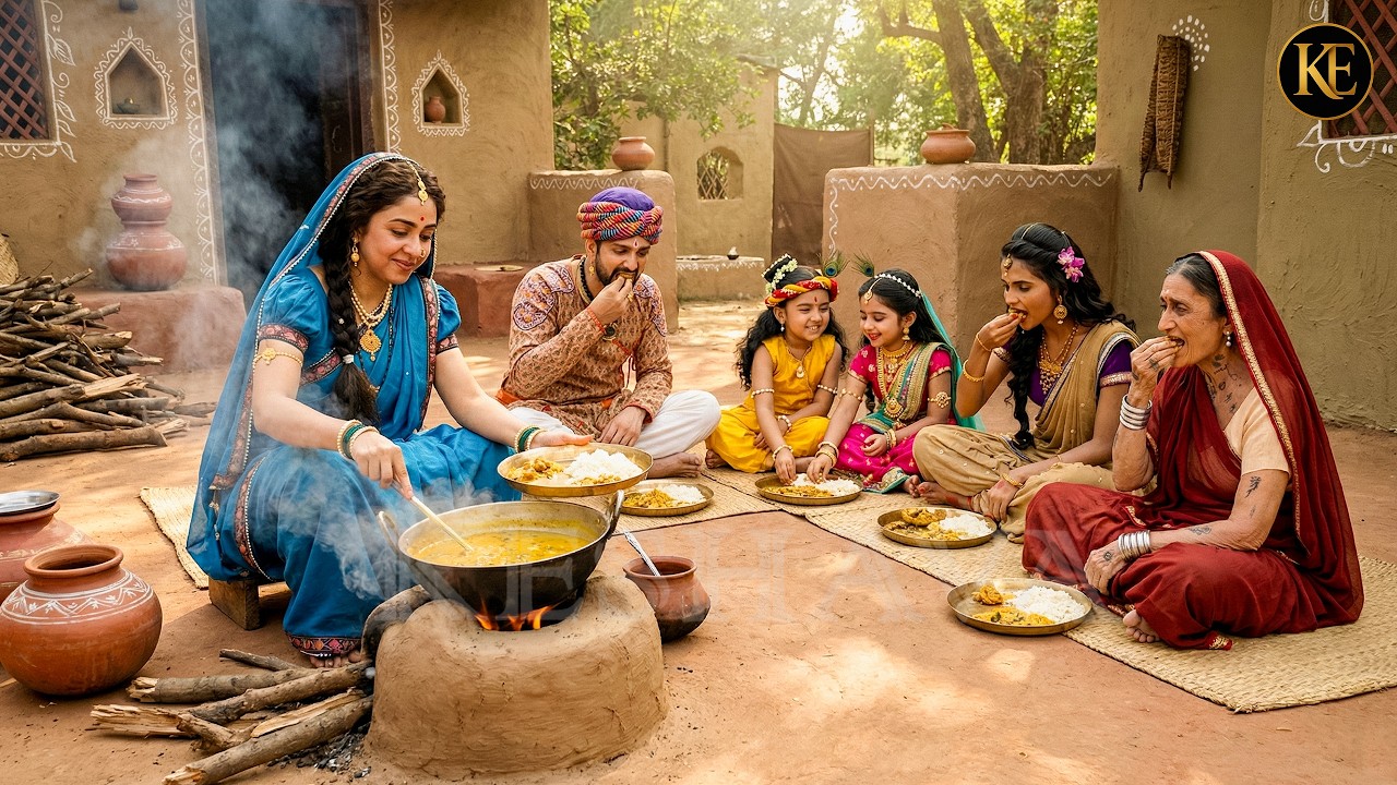 मैय्या के हाथों बना प्रेम भरा भोजन, संग बैठे बाल कान्हा और राधा || YMKN || Shree Krishan leela