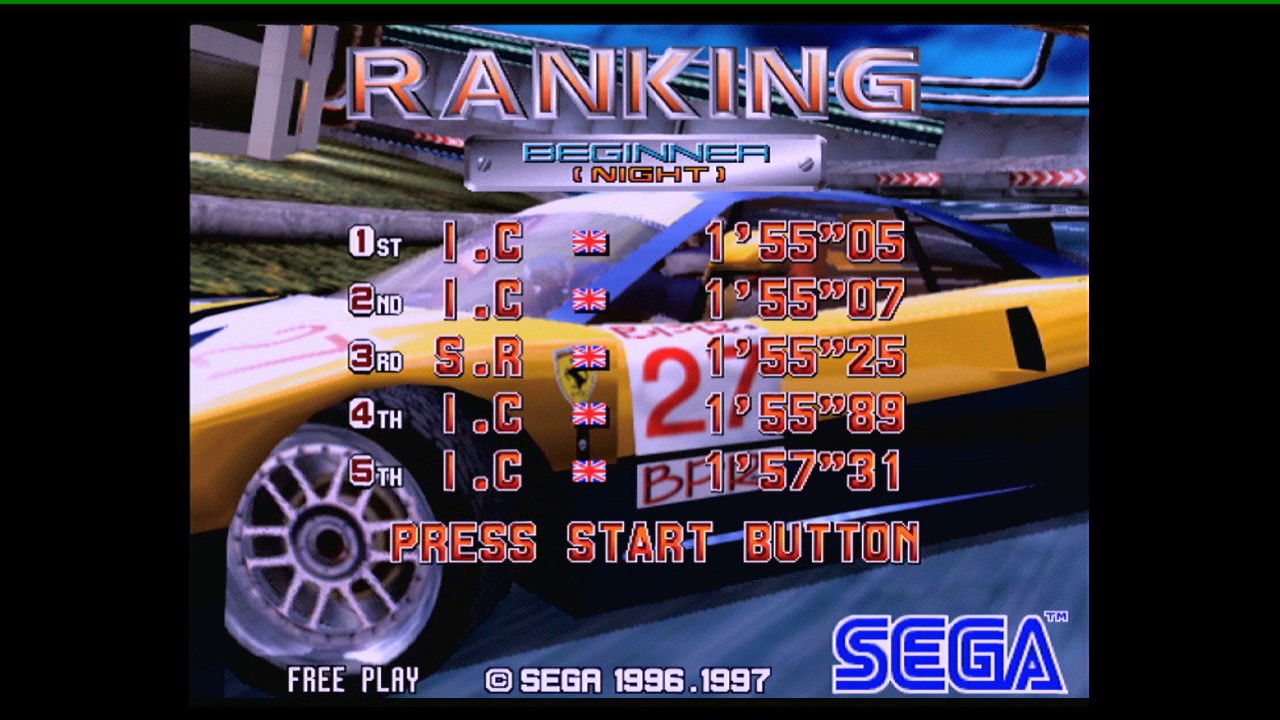 (OLD) Scud Race Plus / Sega GT Plus - Attract Sequence (Real Arcade Hardware) Sega Model 3 Am2