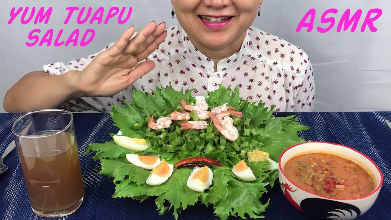 ASMR Winged Bean Salad | ยำถั่วพู | Eating Sounds | Light Whispers | Nana Eats